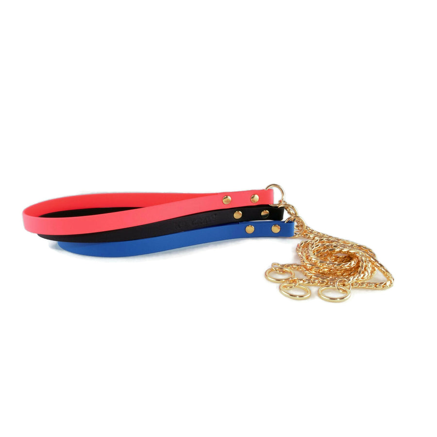 Gold Snake Show Lead Neon Pink