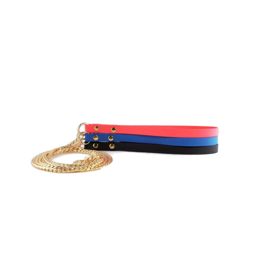 Gold Snake Show Lead Neon Pink
